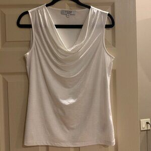 Kasper White Sleeveless Top sz M